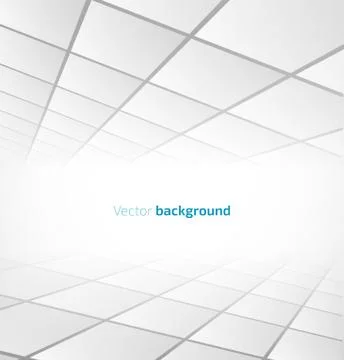 Abstract white tiled background with a perspective Stock Illustration