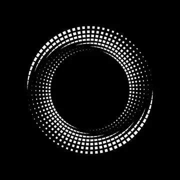 Abstract white tiny squares in circle form Stock Illustration