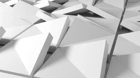Abstract white triangular pattern forming a minimal modern background Stock Illustration