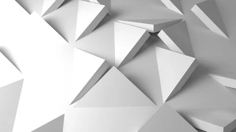 Abstract white triangular pattern forming a minimal modern background 3d Stock Illustration