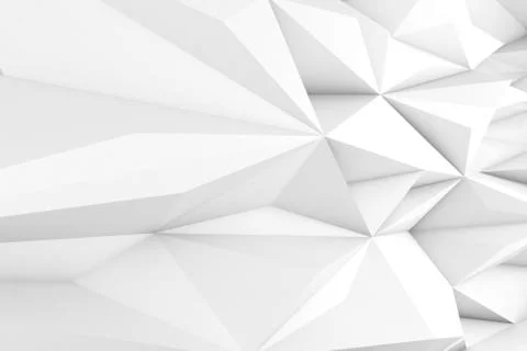 Abstract white triangular pattern. Low-poly 3d art Illustrazione stock
