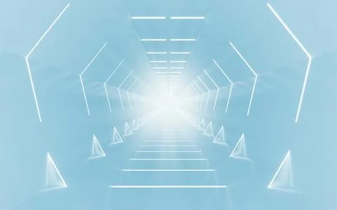 Abstract white tunnel, 3d rendering. Stock Illustration