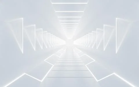 Abstract white tunnel, 3d rendering. Stock Illustration