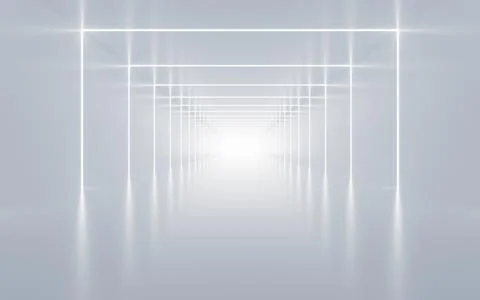 Abstract white tunnel, 3d rendering. Stock Illustration