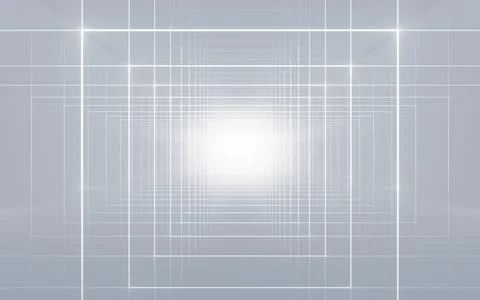 Abstract white tunnel, 3d rendering. Stock Illustration