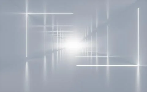 Abstract white tunnel, 3d rendering. Stock Illustration