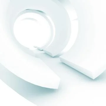 Abstract white tunnel, square soft blue 3d Stock Illustration