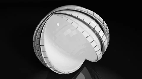 Abstract White Unfolding Sphere Stock Footage 231610320