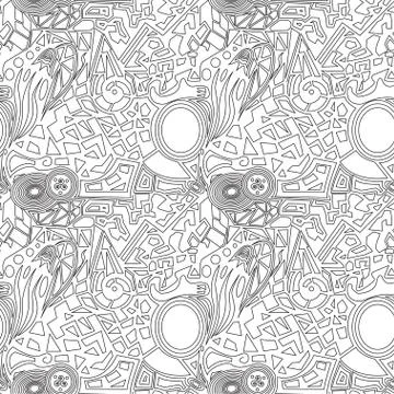 Abstract white vector doodle background . Seamless texture Stock-Illustration