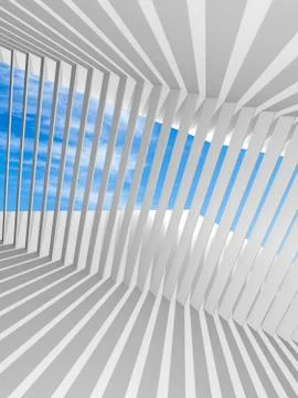 Abstract white vertical 3d interior background with shadows pattern Stock Illustration