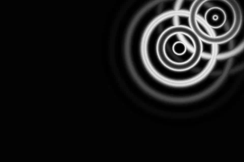 Abstract white vortex with circle ring on black background Stock Illustration