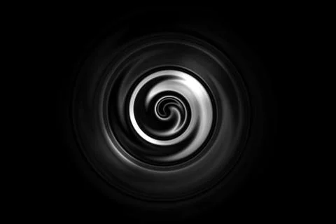 Abstract white vortex or water ring on black background Stock Illustration
