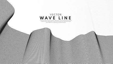 Abstract white wave line background. Graphic vector flat design style.. Stock Illustration
