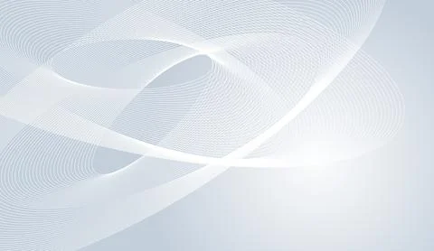 Abstract white wave lines background on soft grey surface with dynamic curves Stock Illustration