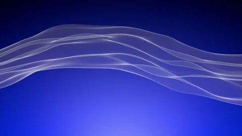 Abstract white wave in the slow motion on the blue background Stock Footage 82398530