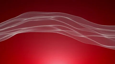 Abstract white wave in the slow motion on the red background Stock Footage 82398542