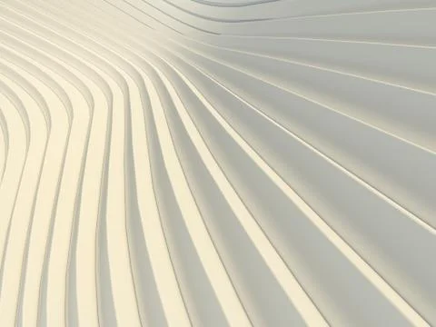 Abstract white waves and lines pattern. Futuristic background. 3d rendering Stock Illustration