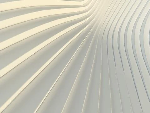 Abstract white waves and lines pattern. Futuristic background. 3d rendering Stock Illustration