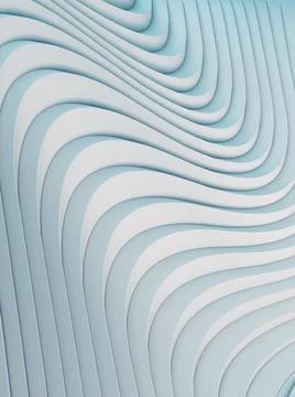 Abstract white waves and lines pattern. Futuristic background. 3d rendering Stock Illustration