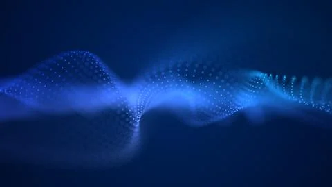 Abstract white waves oscillation. Abstract glowing digital cyber wave made .. Stock Illustration