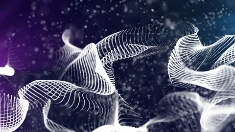 Abstract white waving particles loop background. 스톡 동영상 126888737