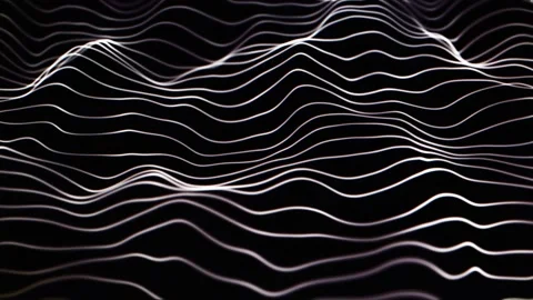 Abstract white wavy background, Electric flowing spectrum 3D scifi 4k animation Stock Footage 196179854