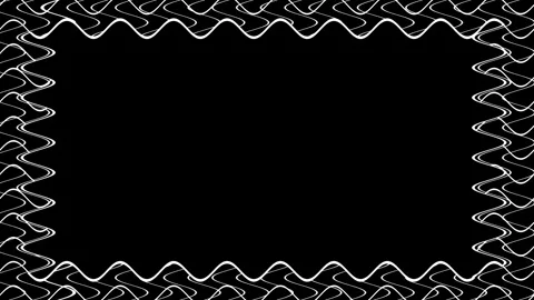 Abstract White Wavy Frame on Black Background Stock Footage 284396138