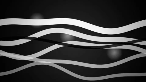 Abstract White Wavy Lines Moving on Black Background Vídeo Stock 347963321