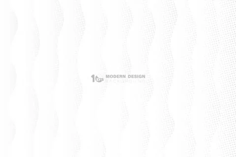 Abstract white wavy pattern artwork with halftone style artwork background. Stock Illustration