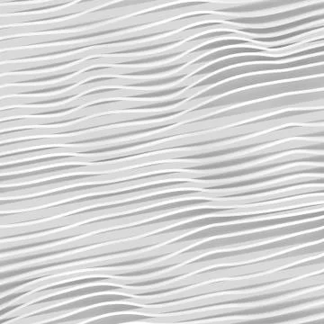 Abstract white wavy pattern. Square digital 3d Illustrazione stock