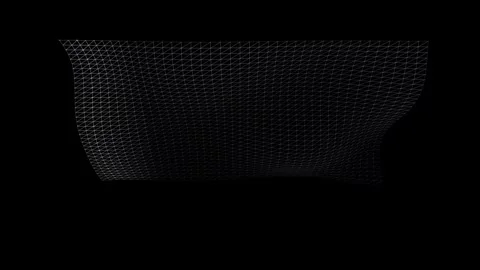 Abstract white wireframe cloth mesh waving on black background 3d digital a.. Stock Footage 344835405