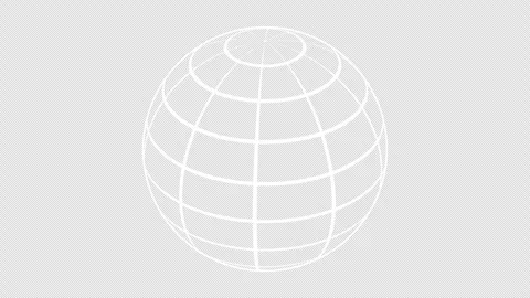 Abstract White Wireframe Globe on Black Background Seamless Loop. Stock Footage 331989587