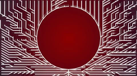 Abstract white wireframe on red bg. Ai growing geometric pattern of lines form 库存插图