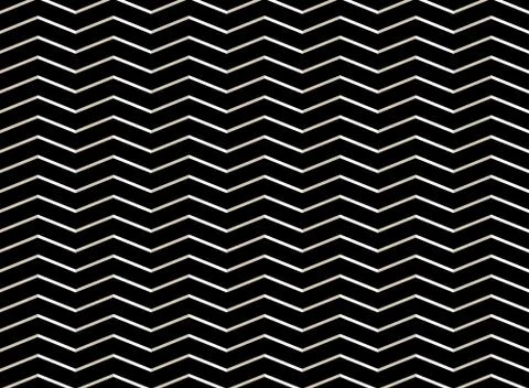 Abstract of white zig zag pattern on black background. Stock Illustration