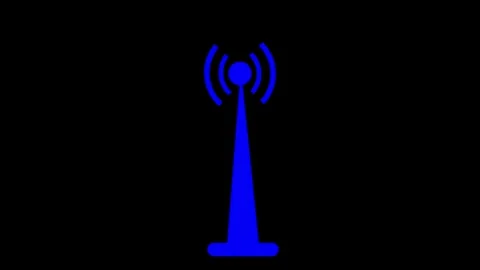 Abstract wi-fi tower wave signal icon animated on background Vídeo Stock 263695671