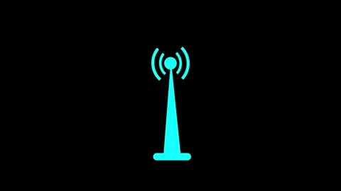 Abstract wi-fi tower wave signal icon animated on background Stock Footage 263695674