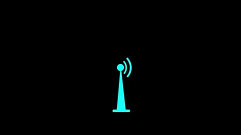 Abstract wi-fi tower wave signal icon animated on background Stock Footage 263695790