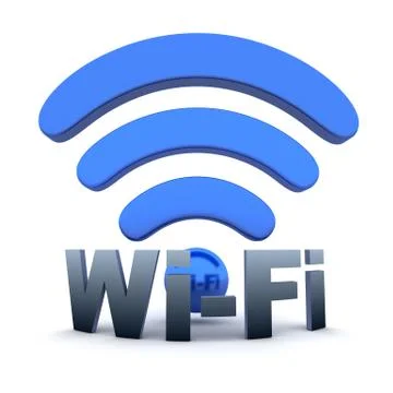 Abstract Wi-fi on white background (done in 3d) Stockillustratie