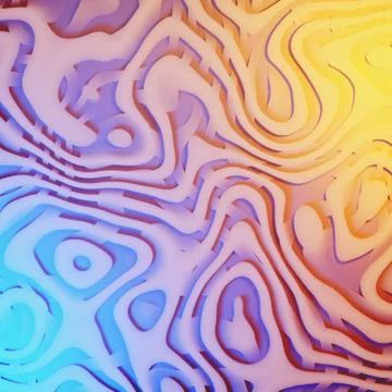 Abstract wicker wavy curly background, quilling ribbons, spiral lines ornament Stock Illustration
