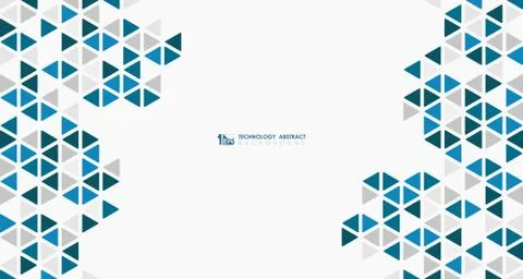 Abstract wide blue cube of geometric hexagonal low pattern design technology. Stock Illustration