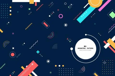 Abstract wide colorful of geometric pattern as elements design background. Stock Illustration