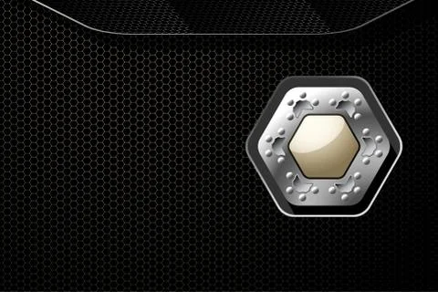 Abstract wide gradient yellow and gray mesh background with hexagon beige and Stock Photos