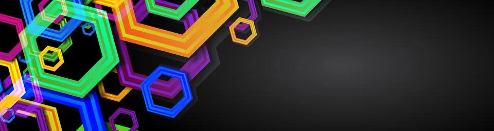 Abstract Wide hexagons pattern. Technology or science design elements. Geomet Illustrazione stock