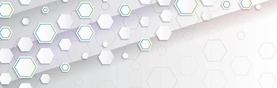 Abstract Wide hexagons pattern. Technology or science design elements. Geomet Illustrazione stock