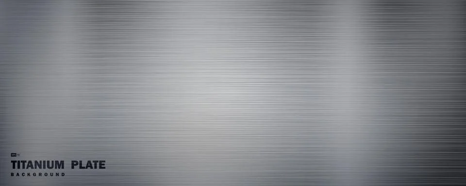 Abstract wide solid silver titanium plate material with grunge line pattern Stock Illustration