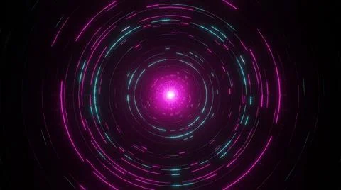 Abstract wiframe 3d rendering Blue-pink glow circle Stock Illustration