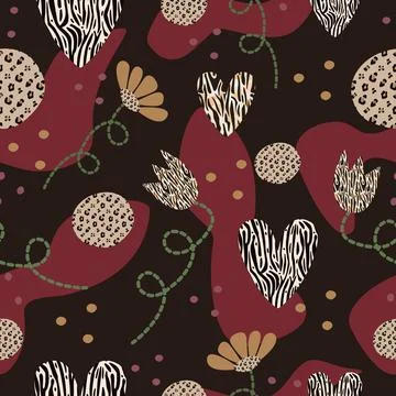 Abstract wild seamless pattern Stock Illustration