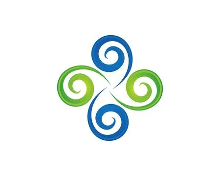 Abstract wind curve logo icon template symbol Stock Illustration