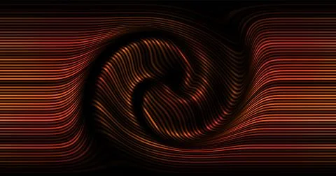 Abstract winding lines of different colors on a black background. Vector il.. Stock Illustration
