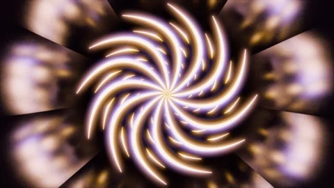 Abstract Windmill 4K VJ Loop - Hypnotic Motion Background Purple Gold Video stock 302703879